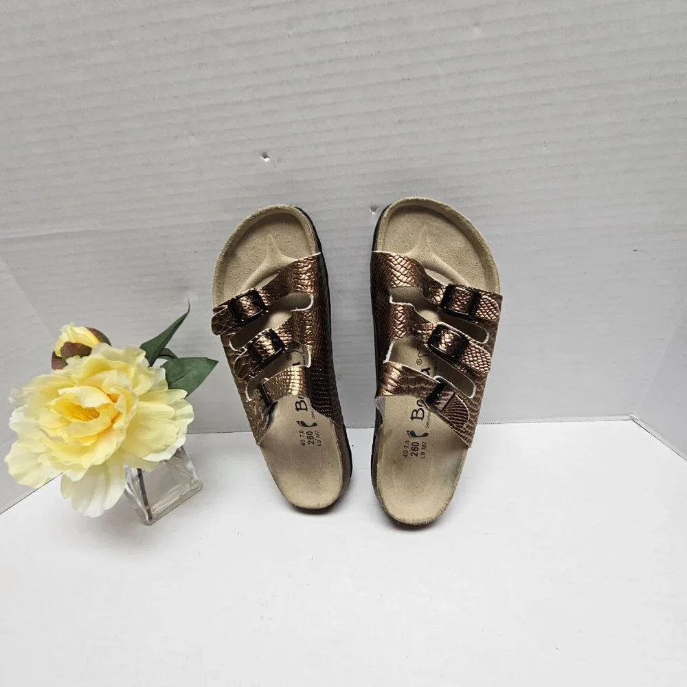 Birkenstock Women's Metallic Bronze Triple-strap Sandals